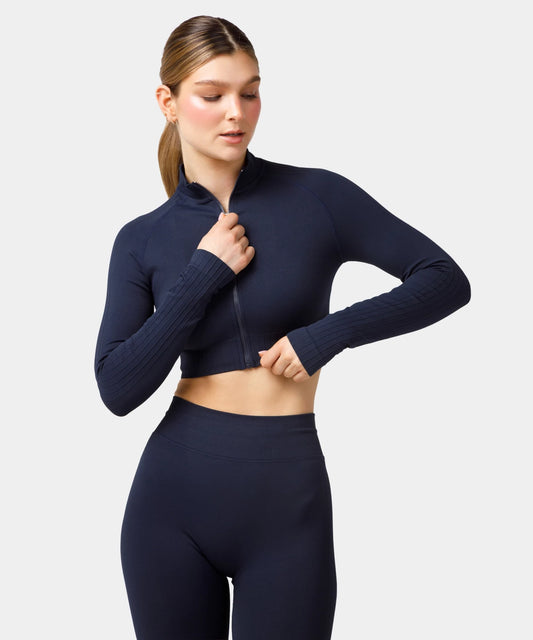 Élite seamless zip-up longsleeve - Saphire Blue